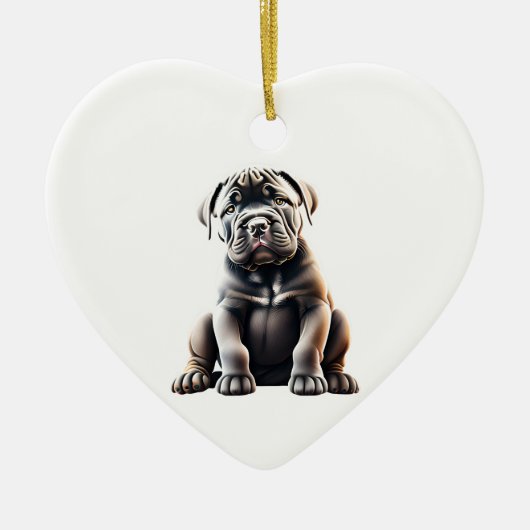 Gepersonaliseerde Cane Corso Puppy Keramisch Ornament (Voorkant)
