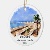 Gepersonaliseerde Cannes, Frankrijk Gift Keramisch Ornament (Links)