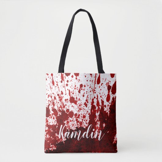 Gepersonaliseerde Canvas tas bloedplaatje Vampire (Voorkant)