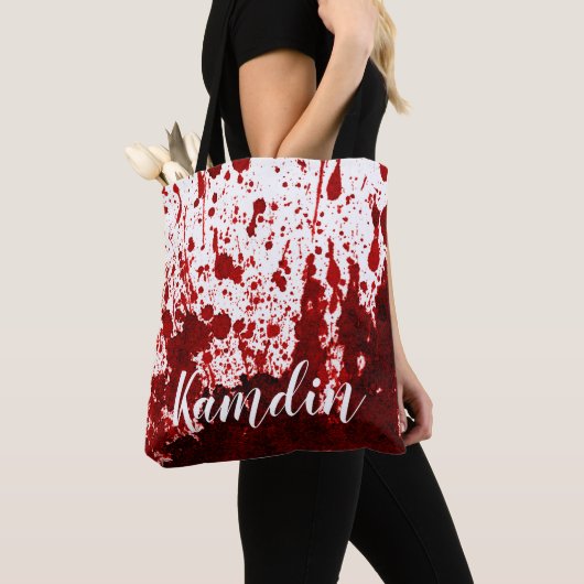 Gepersonaliseerde Canvas tas bloedplaatje Vampire (Dichtbij)