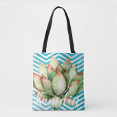 Gepersonaliseerde Canvas tas Boho Cacti Cactus Suc (Voorkant)