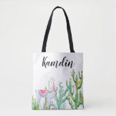 Gepersonaliseerde Canvas tas Boho Llama Bohemian C (Voorkant)