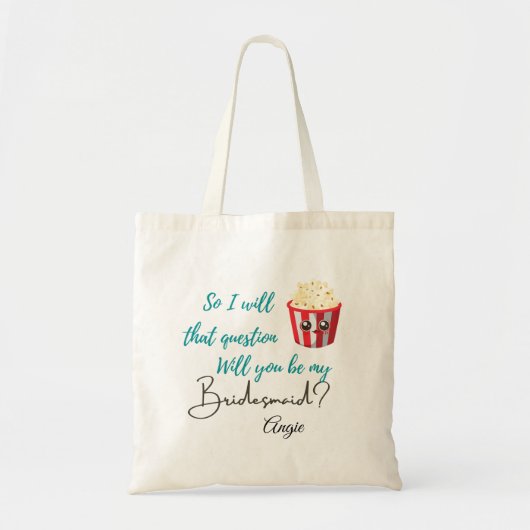 Gepersonaliseerde Canvas tas Bridesmaid Voorstel G (Voorkant)