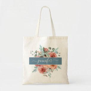Gepersonaliseerde Canvas tas, Floral Canvas tas. B Tote Bag