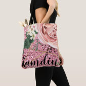 Gepersonaliseerde Canvas tas Geometric Garden Roos (Dichtbij)