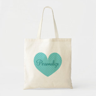 Gepersonaliseerde canvas tas hartpolka-stippen
