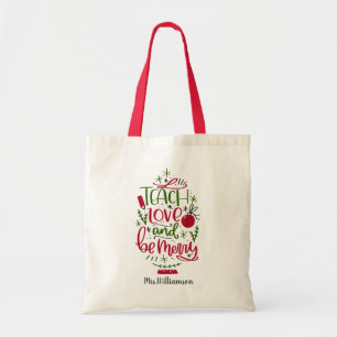 Gepersonaliseerde Canvas tas kerstcitaat voor lera
