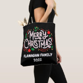 Gepersonaliseerde Canvas tas, Kerstmis, Familienaa Tote Bag (Dichtbij)