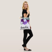 Gepersonaliseerde Canvas tas Lavendel Hibiscus op  (Op model)