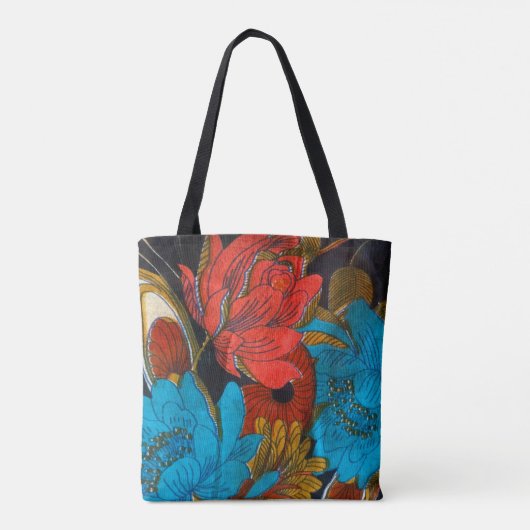 Gepersonaliseerde canvas tas met het zwarte en rod (Achterkant)