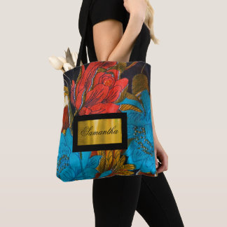 Gepersonaliseerde canvas tas met het zwarte en rod