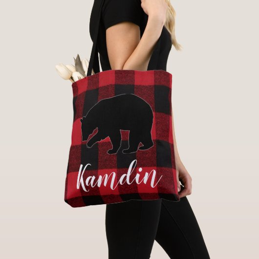 Gepersonaliseerde Canvas tas Red Buffalo Plays Bee (Dichtbij)