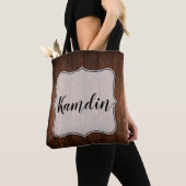 Gepersonaliseerde Canvas tas schuur hout land rust (Dichtbij)