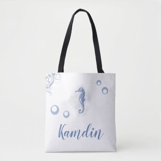 Gepersonaliseerde Canvas tas Seahorse Ocean Beach  (Voorkant)