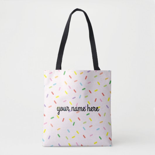 Gepersonaliseerde Canvas tas Sprinkles (Voorkant)