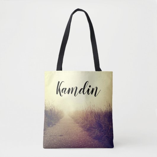Gepersonaliseerde Canvas tas Sunrise Pathway Walkw (Voorkant)