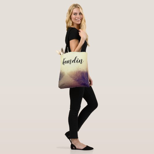 Gepersonaliseerde Canvas tas Sunrise Pathway Walkw (Op model)