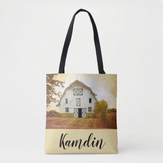 Gepersonaliseerde Canvas tas Sunset Barn Country R (Voorkant)