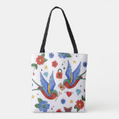 Gepersonaliseerde Canvas tas Traditional Bird Tatt (Achterkant)