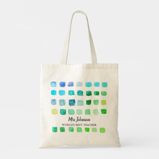 Gepersonaliseerde Canvas tas van de leraar Groen (Achterkant)