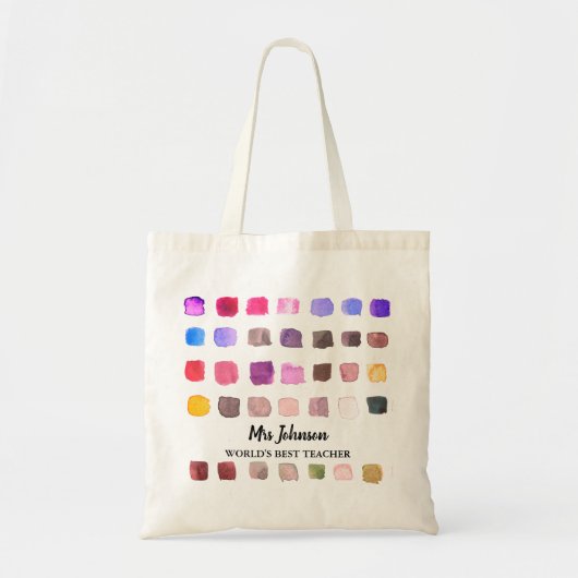 Gepersonaliseerde Canvas tas van de leraar in kleu (Voorkant)