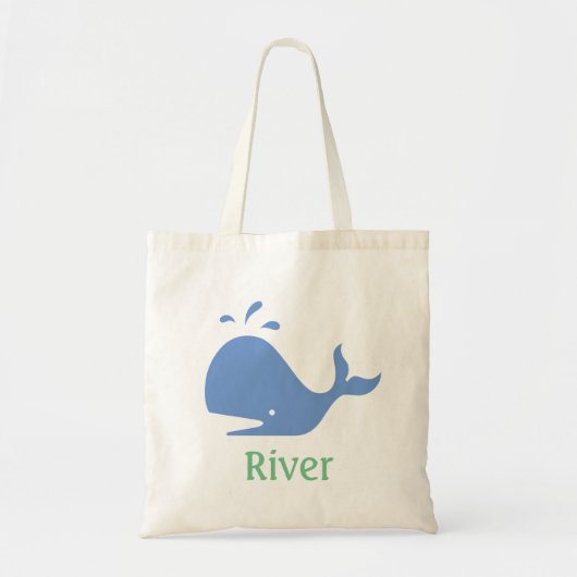 Gepersonaliseerde Canvas tas voor walvissen, blauw (Voorkant)