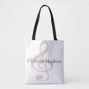 gepersonaliseerde canvas tas voor zwarte muzieknoo