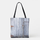 Gepersonaliseerde Canvas tas Wit Wash Wood Barn Do (Achterkant)