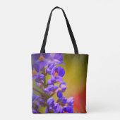 Gepersonaliseerde Canvas tassen - Paarse bloem (Achterkant)