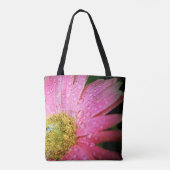 Gepersonaliseerde Canvas tassen - Pink Gerbera Dai (Achterkant)