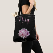 Gepersonaliseerde Canvas tassen - Pink Peony (Dichtbij)