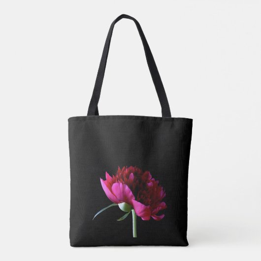 Gepersonaliseerde Canvas tassen - Pink Peony (Achterkant)