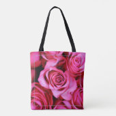 Gepersonaliseerde Canvas tassen - Pink Rose (Achterkant)