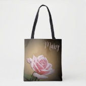 Gepersonaliseerde Canvas tassen - Pink Rose (Voorkant)