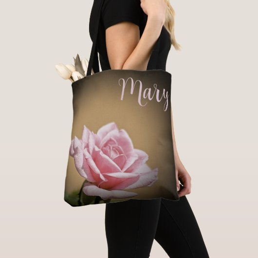 Gepersonaliseerde Canvas tassen - Pink Rose (Dichtbij)