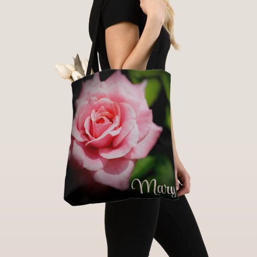 Gepersonaliseerde Canvas tassen - Pink Rose (Dichtbij)