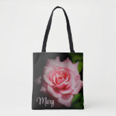 Gepersonaliseerde Canvas tassen - Pink Rose (Voorkant)