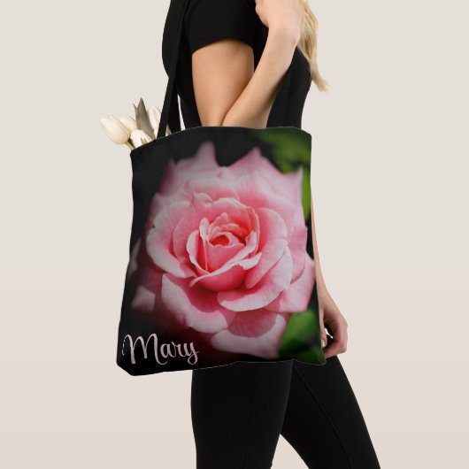 Gepersonaliseerde Canvas tassen - Pink Rose (Dichtbij)