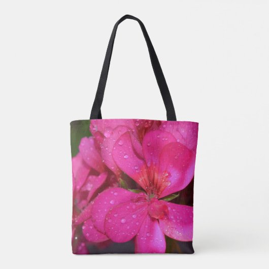 Gepersonaliseerde Canvas tassen - Roze Geranium (Achterkant)