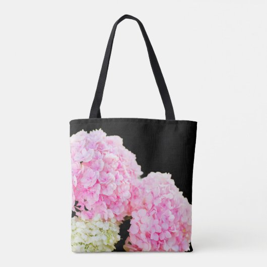 Gepersonaliseerde Canvas tassen - Roze hortensia (Achterkant)
