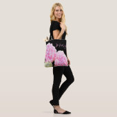 Gepersonaliseerde Canvas tassen - Roze hortensia (Op model)