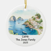 Gepersonaliseerde Capri Ornament, Italië Keramisch Ornament (Voorkant)