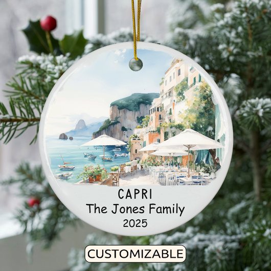 Gepersonaliseerde Capri Ornament, Italië Keramisch Ornament