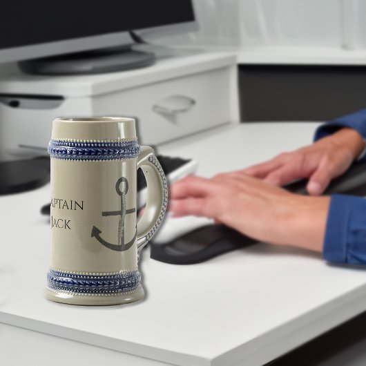Gepersonaliseerde Captain Name Anker Mok