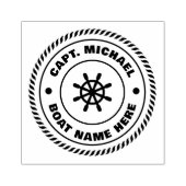 Gepersonaliseerde Captain Nautical Anker Boot Naam Rubberstempel (Afrduk)