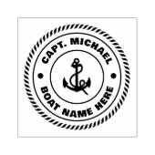 Gepersonaliseerde Captain Nautical Anker Boot Naam Rubberstempel (Afrduk)