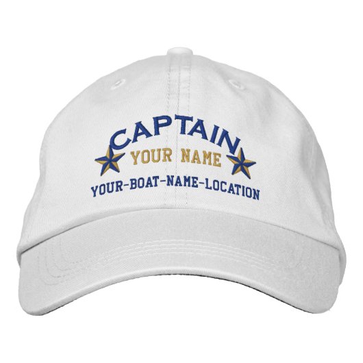 Gepersonaliseerde Captain Stars Ball Pet borduurwe (Voorkant)