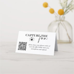 Gepersonaliseerde Capture The Fun Wedding QR-code Klantenkaartje