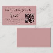 Gepersonaliseerde Capture The Love Wedding QR-code Informatiekaartje (Voorkant / Achterkant)