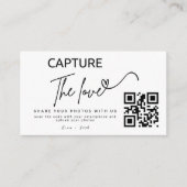 Gepersonaliseerde Capture The Love Wedding QR-code Informatiekaartje (Voorkant)